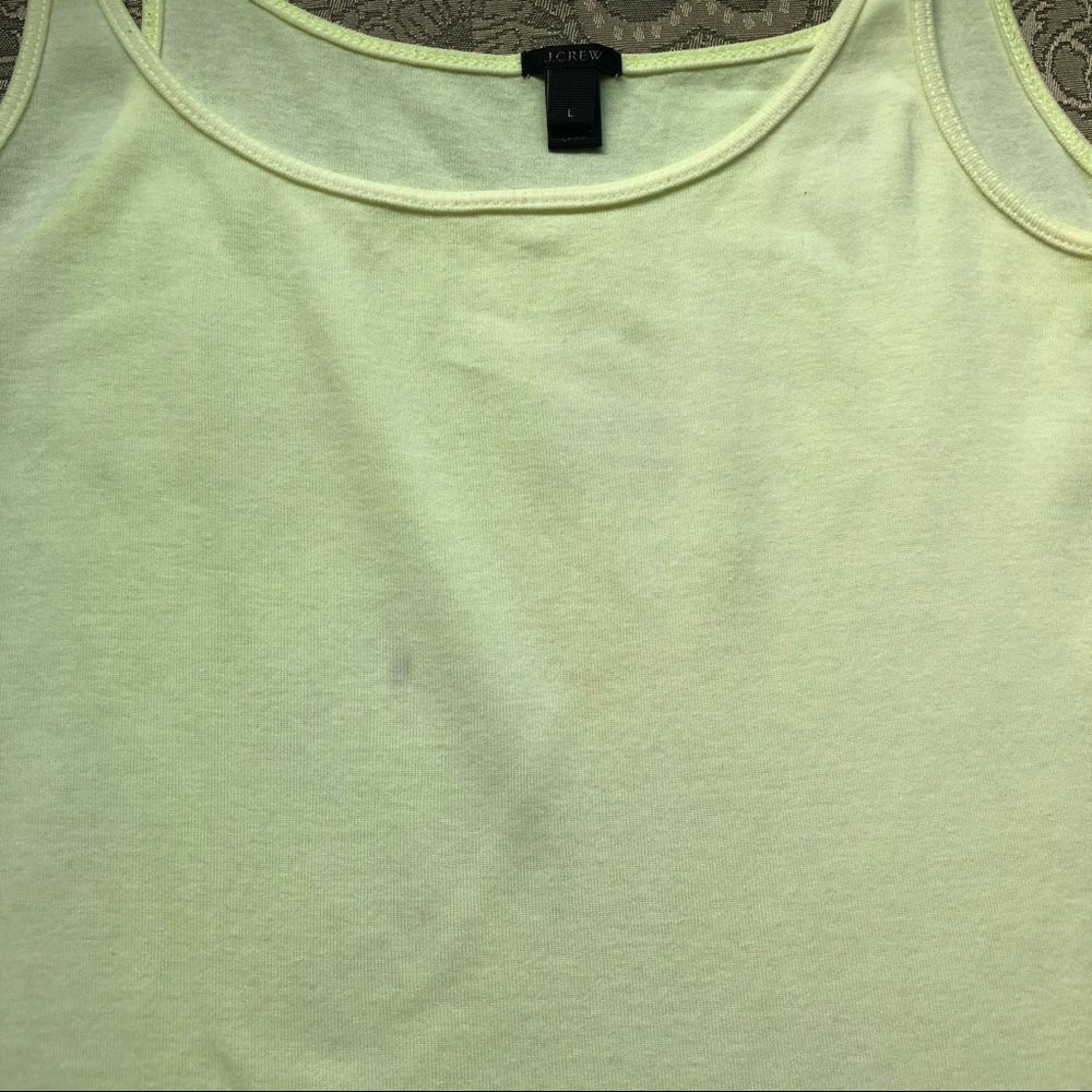J.Crew Perfect Fit Tank Bright Neon Yellow Size Lg - Picture 3 of 5